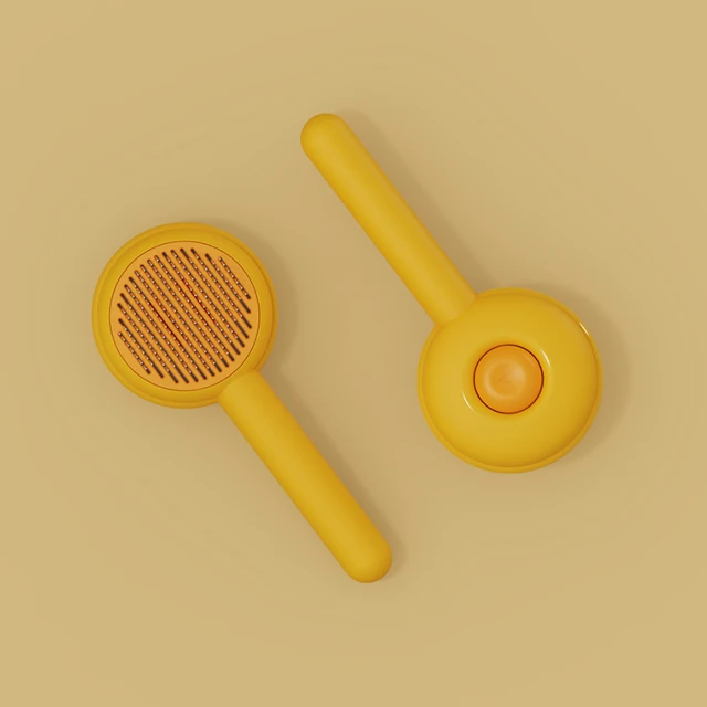 Brosse à Poil pour Animaux - Évite les Boules de Poil et Élimine les Poils Flottant jaune